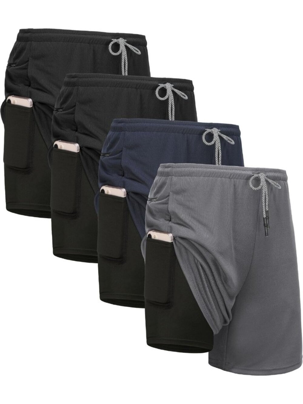 Men's 2-in-1 Lined Running Shorts | Athletic Gym Shorts for Comfort